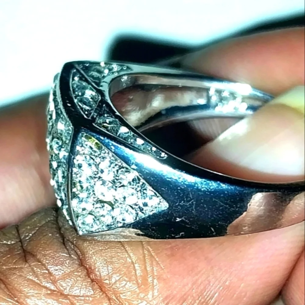 Modern Men's 925 Blinged Out Ring Sz 11